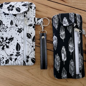 DIY - ARCHIVO DIGITAL - Aro de 6 x 10 - Billetera para teléfono celular hecha con - cremallera en el compartimento central delantero, pestaña opcional para cerrar - Bordado a máquina