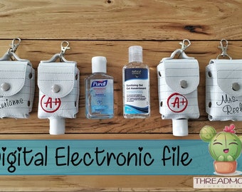 DIY-DIGITAL FILE - 6 x 10 and 8x10 hoop - Teacher paper A+ 2 oz bottle hand sanitizer holder - Purell or Generic -Embroidery ith - Design278