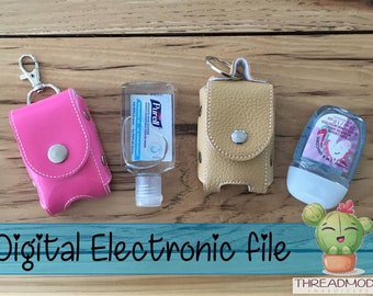 DIY-DIGITAL FILE - 5 x 7 hoop - 1 oz bottle hand sanitizer holder - Purell or Bath and Body - Machine Embroidery In the hoop