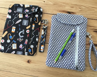 DIY-DIGITAL FILE - 8 x 10 hoop - Mini iPad pouch/wallet done ith - zipper on front, center compartment, pockets inside  -Machine Embroidery