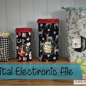 DIY-DIGITAAL BESTAND - 5x7--6x10--8x10-- 9x14 - Trekkoord tas cirkelvenster met geïntegreerde doos bodem- ith Machine Borduurwerk - Design297