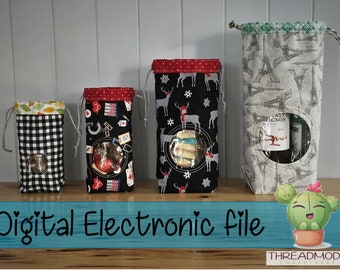 DIY-DIGITAAL BESTAND - 5x7--6x10--8x10-- 9x14 - Trekkoord tas cirkelvenster met geïntegreerde doos bodem- ith Machine Borduurwerk - Design297