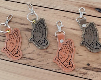 DIY-DIGITAL FILE - Praying Hands  - 4x4 hoop - Snap tab / Key fob  ith Machine Embroidery Design File
