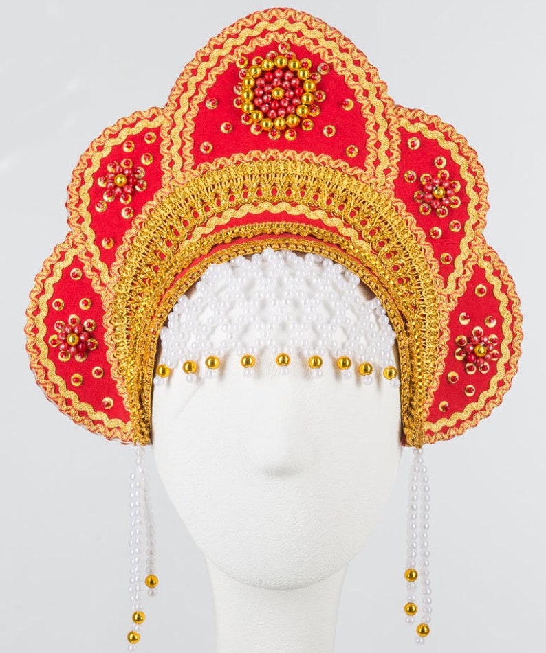 Kokoshnik Russian traditional tiara girls Russian dance Etsy