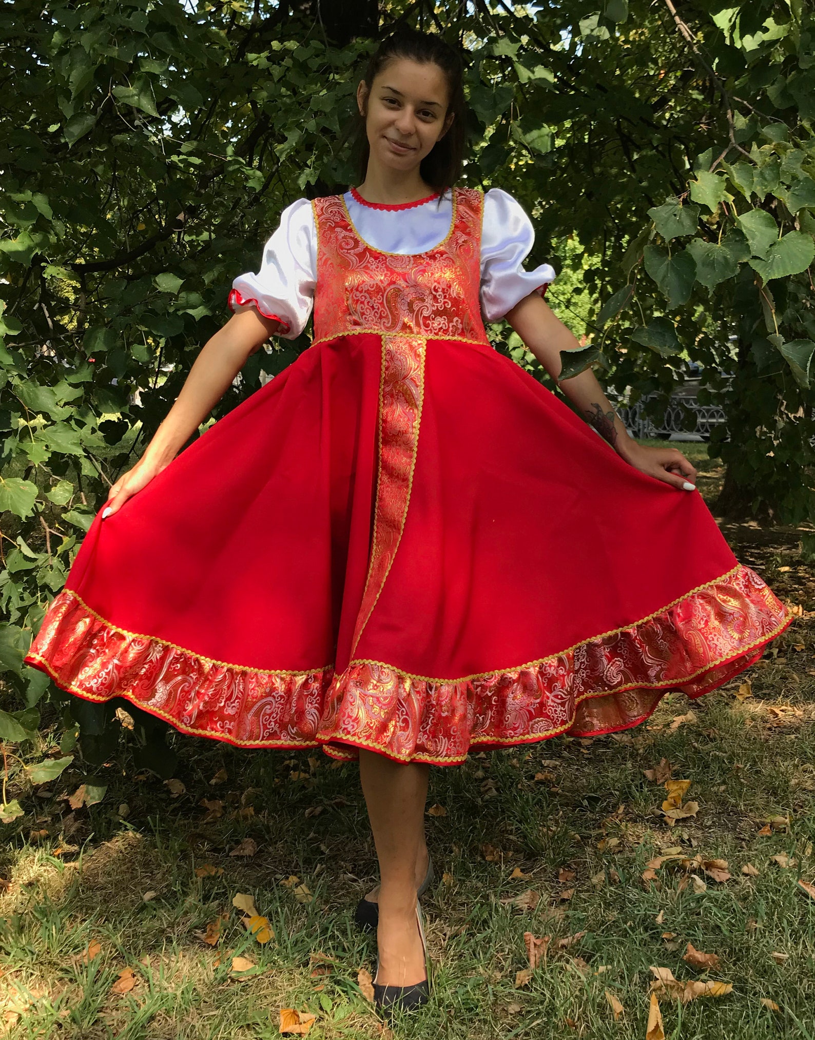 Russian folk dress Dance costume Russian clothing Slavic | Etsy