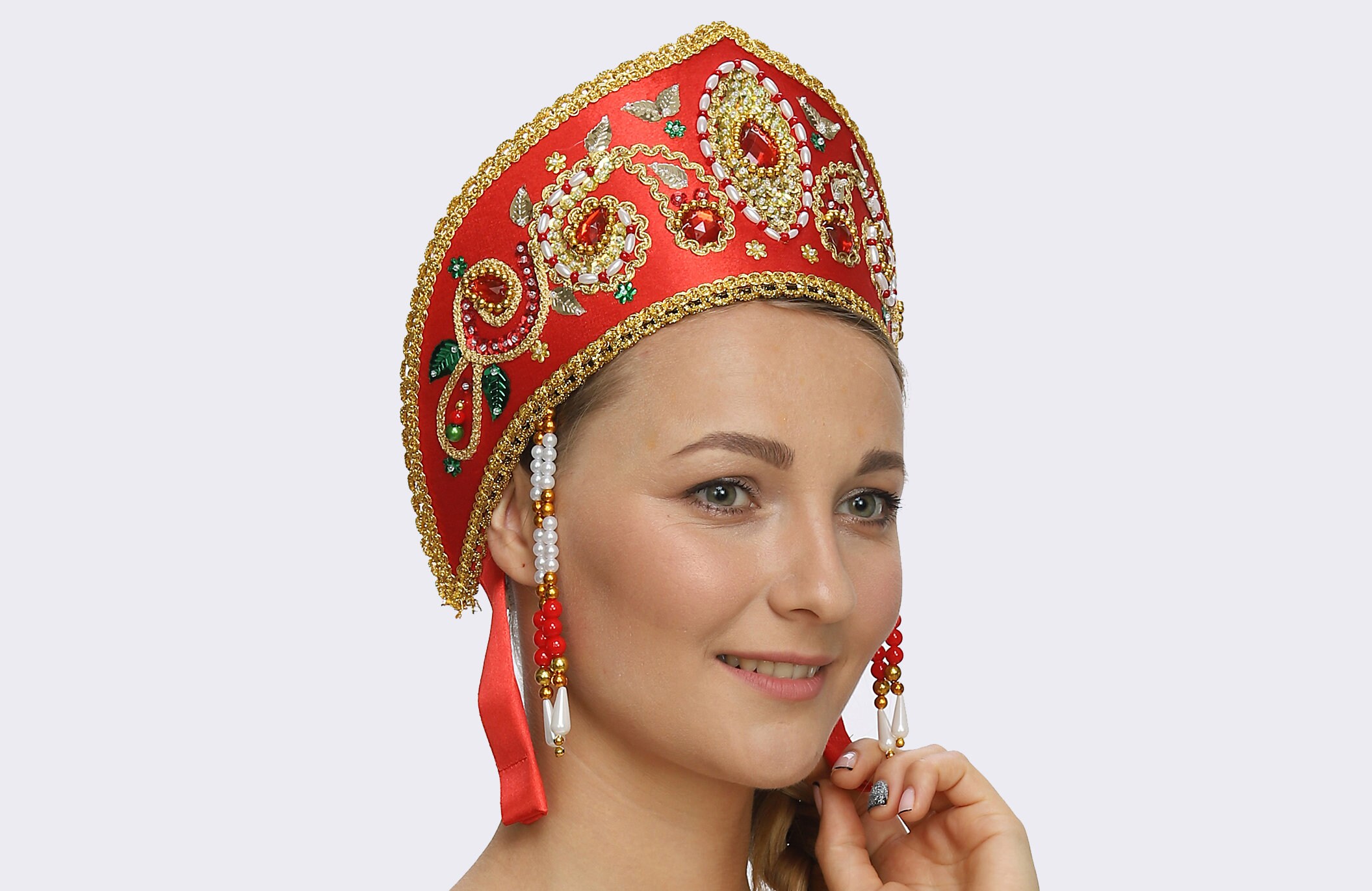Kokoshnik tiara Russian red headdress French hood Russian Etsy