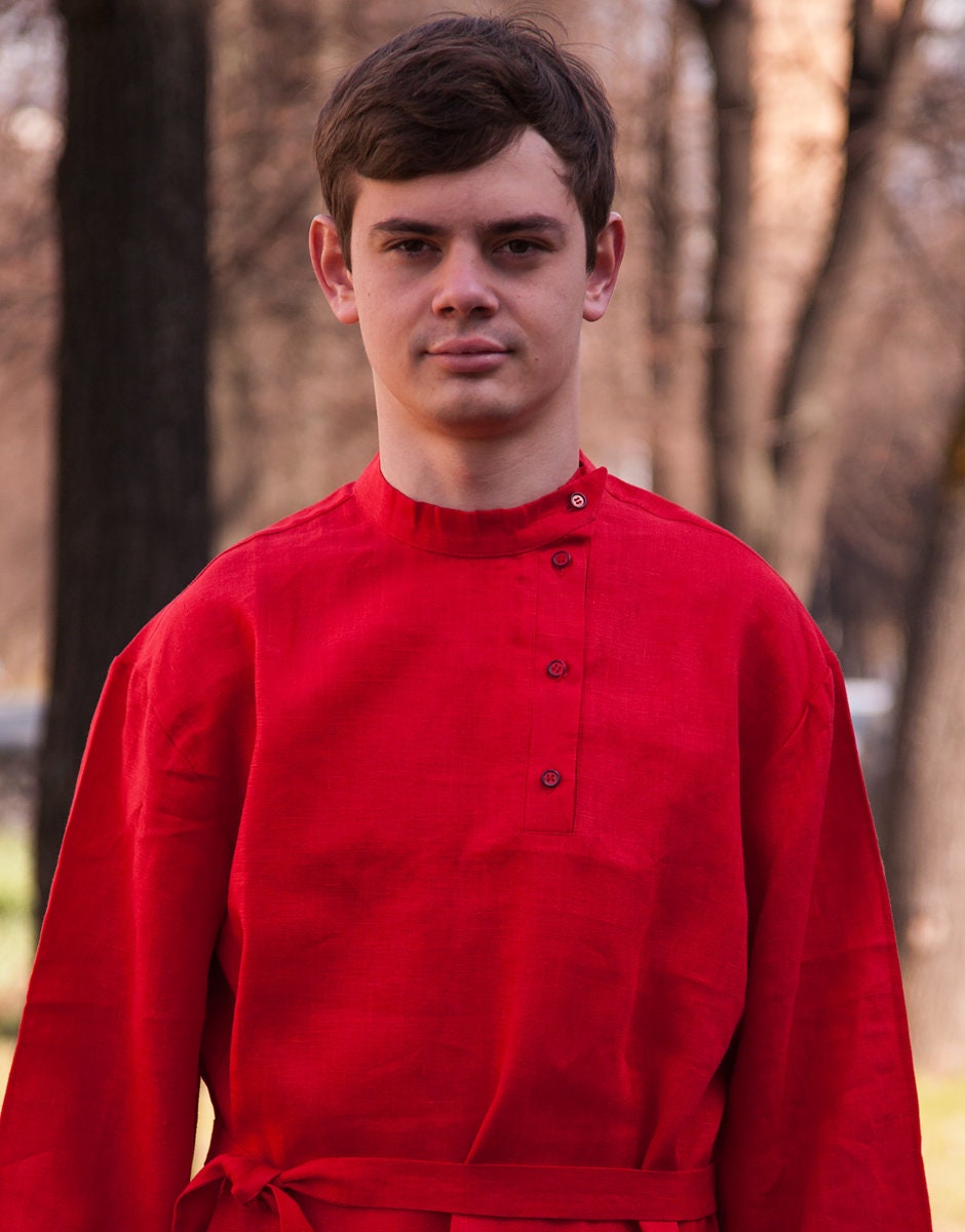 Russian shirt Tolstoy Kosovorotka shirt men Russian clothing Etsy