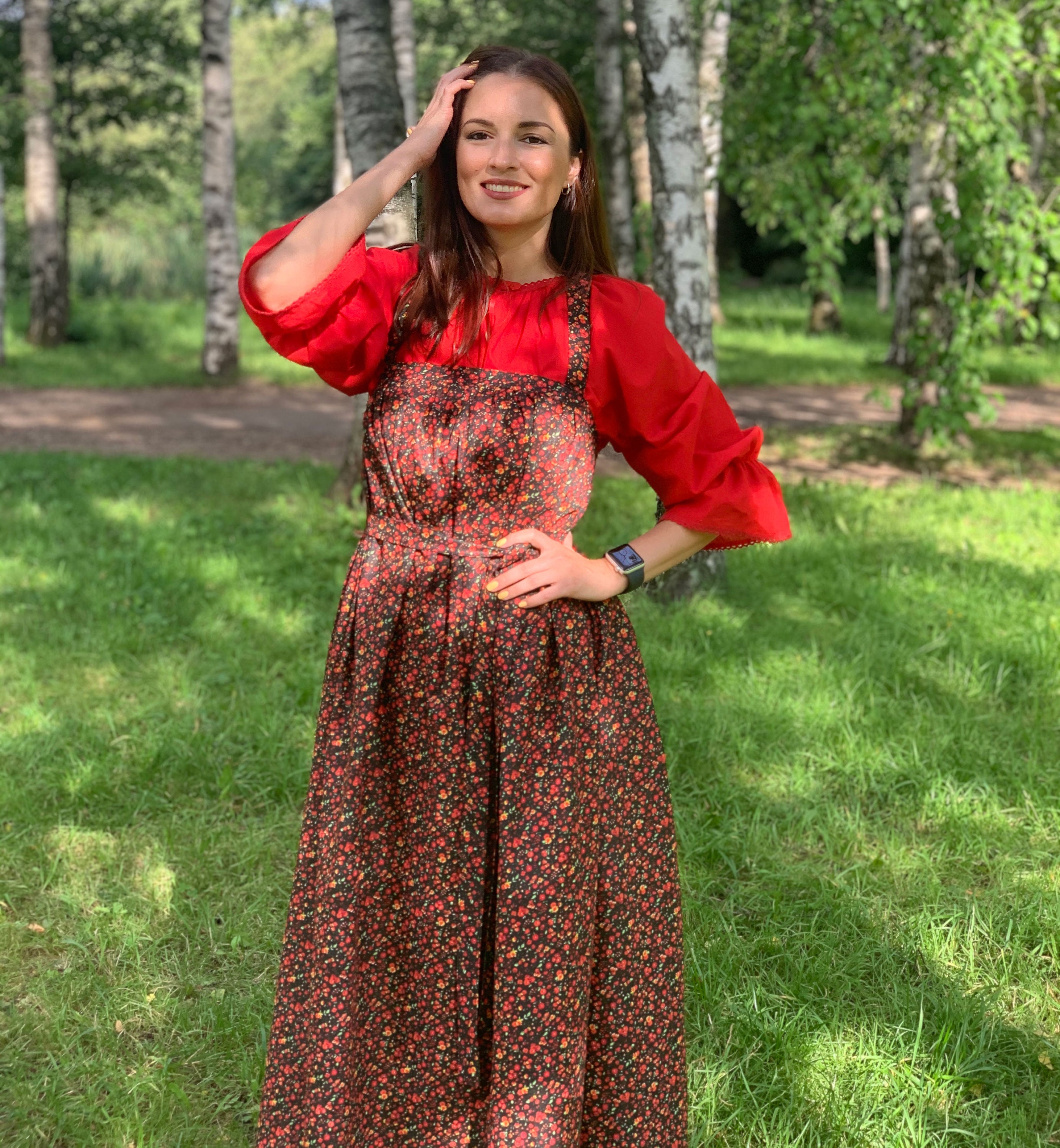 Russian dress red sarafan woman dance costume Russian clothing | Etsy