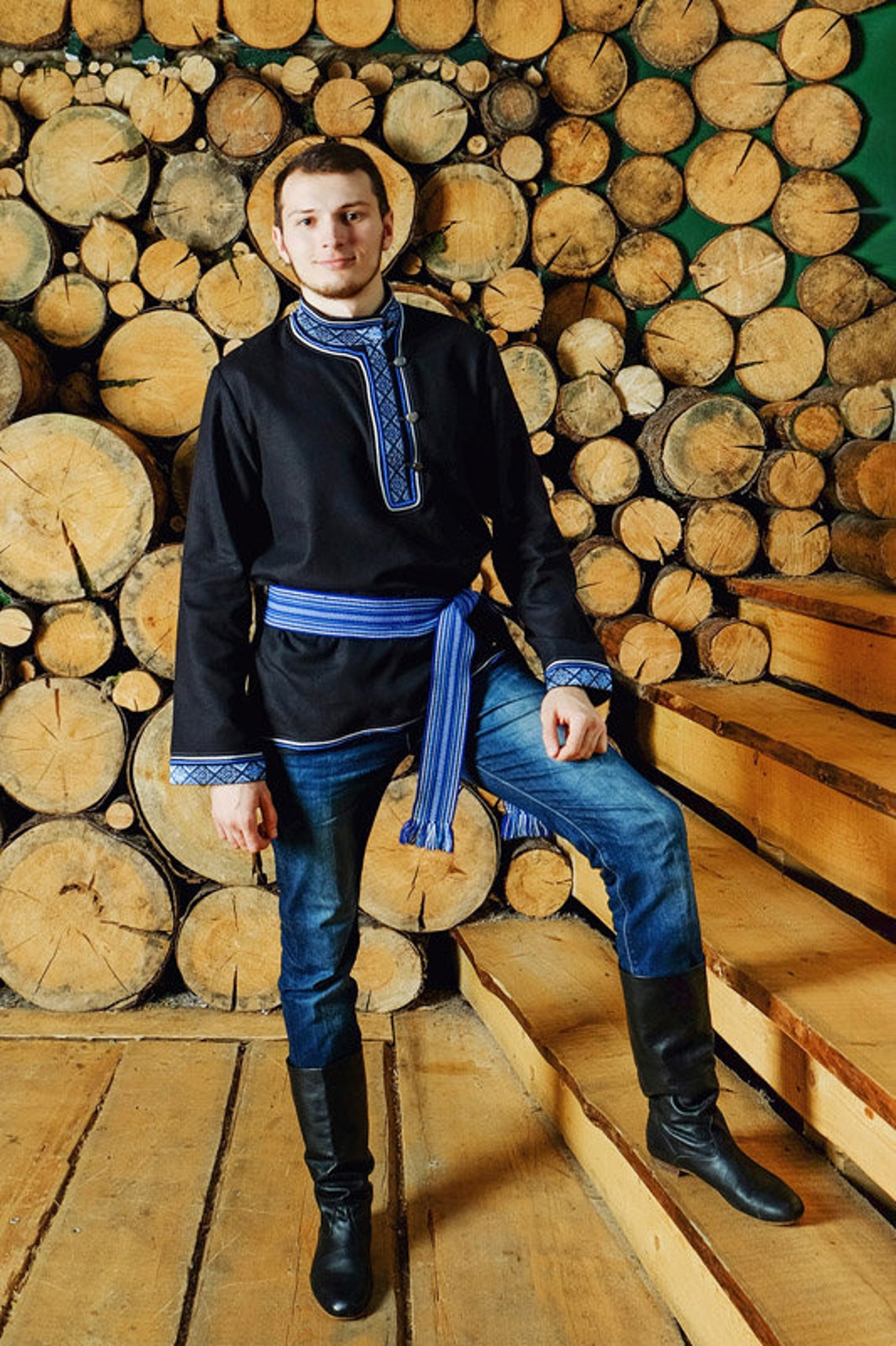 Russian shirt men Kosovorotka shirt for man Russian clothing Etsy