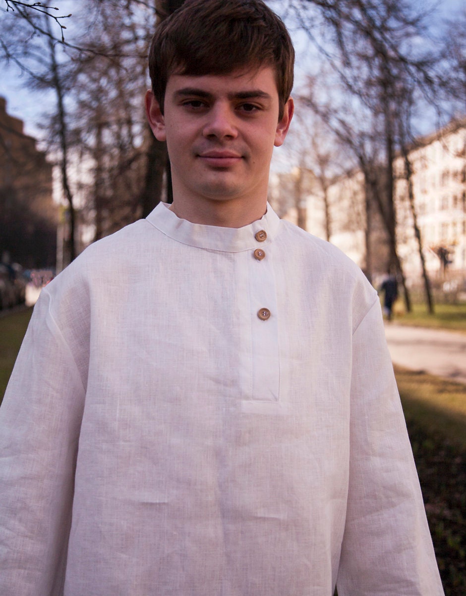 Russian shirt Tolstoy Kosovorotka shirt men Russian clothing Etsy