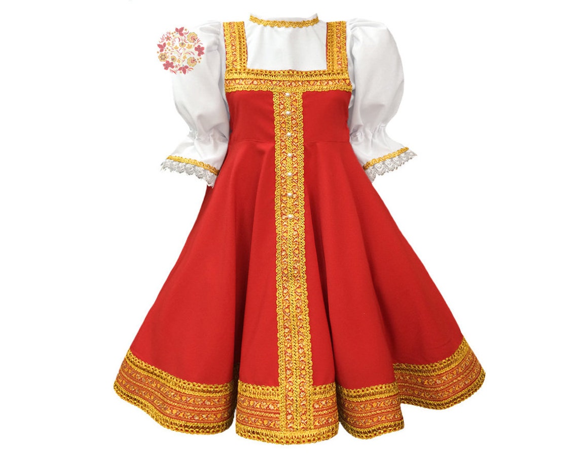 Russian dress girls Kokoshnik Dance costume Russian clothing Etsy
