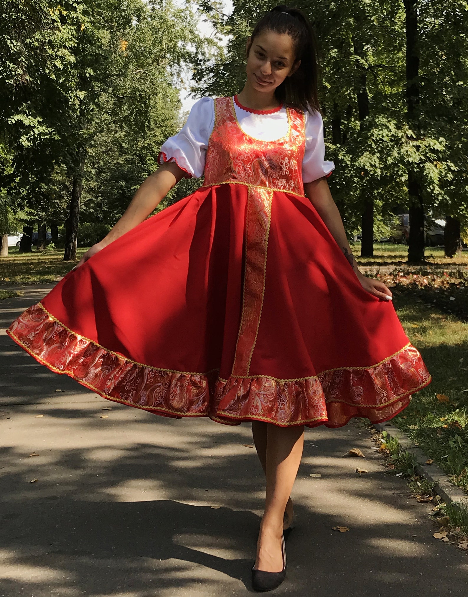 Russian folk dress Dance costume Russian clothing Slavic | Etsy