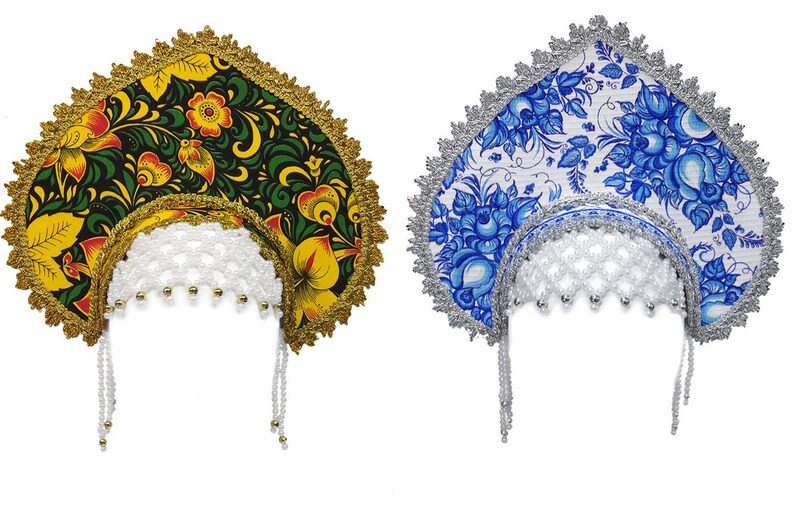 Kokoshnik tiara Russian kokoshnik headdress khokhloma French Etsy