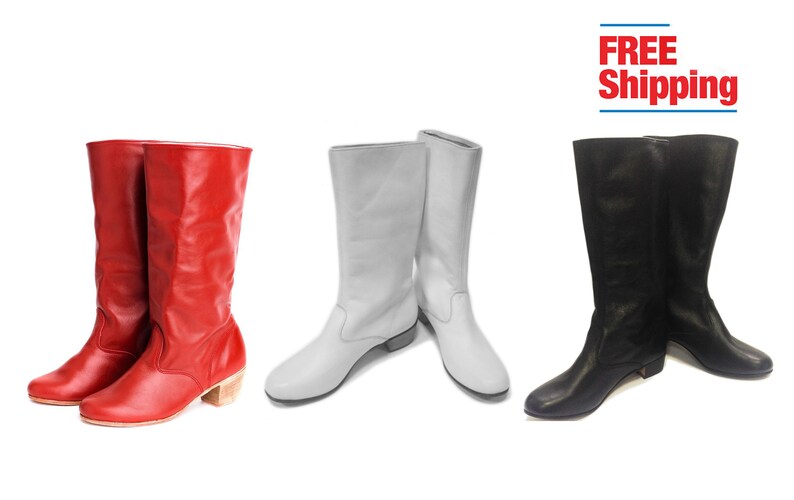 Russian boots women dance shoes high leather boots folk Etsy