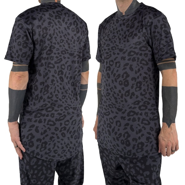 Camiseta de terciopelo con estampado de guepardo de medianoche