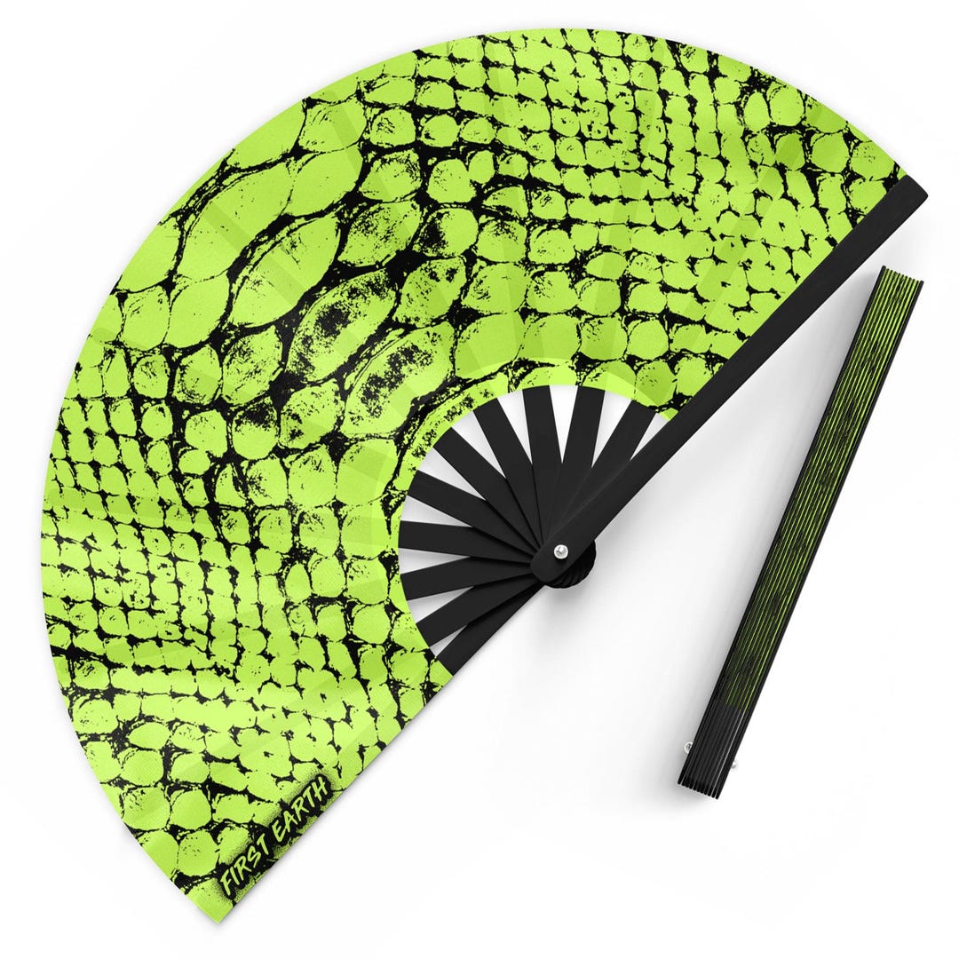 Neon Snake - UV Glow - Hand Fan - Etsy