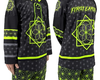 Flower of Life - UV Yellow/Grey - Hockey Jersey