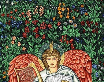Morris Angel Art Tapestry Wall Hanging Angeli Laudantes Ancient