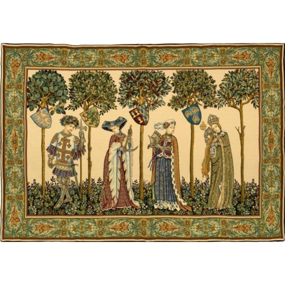 Large Tapestry Wallhanging Wall Art La Manta Fresco Medieval Scene European Tapestry Wall Hanging Medieval Decor Decorative Textile 58"x85"