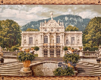 Castle Tapestry Large Tapestry Wall Hanging White Castle Linderhoff NOT PRINT Art Wall Tapestry Palace Decorative Textile Wallhanging 50x76"