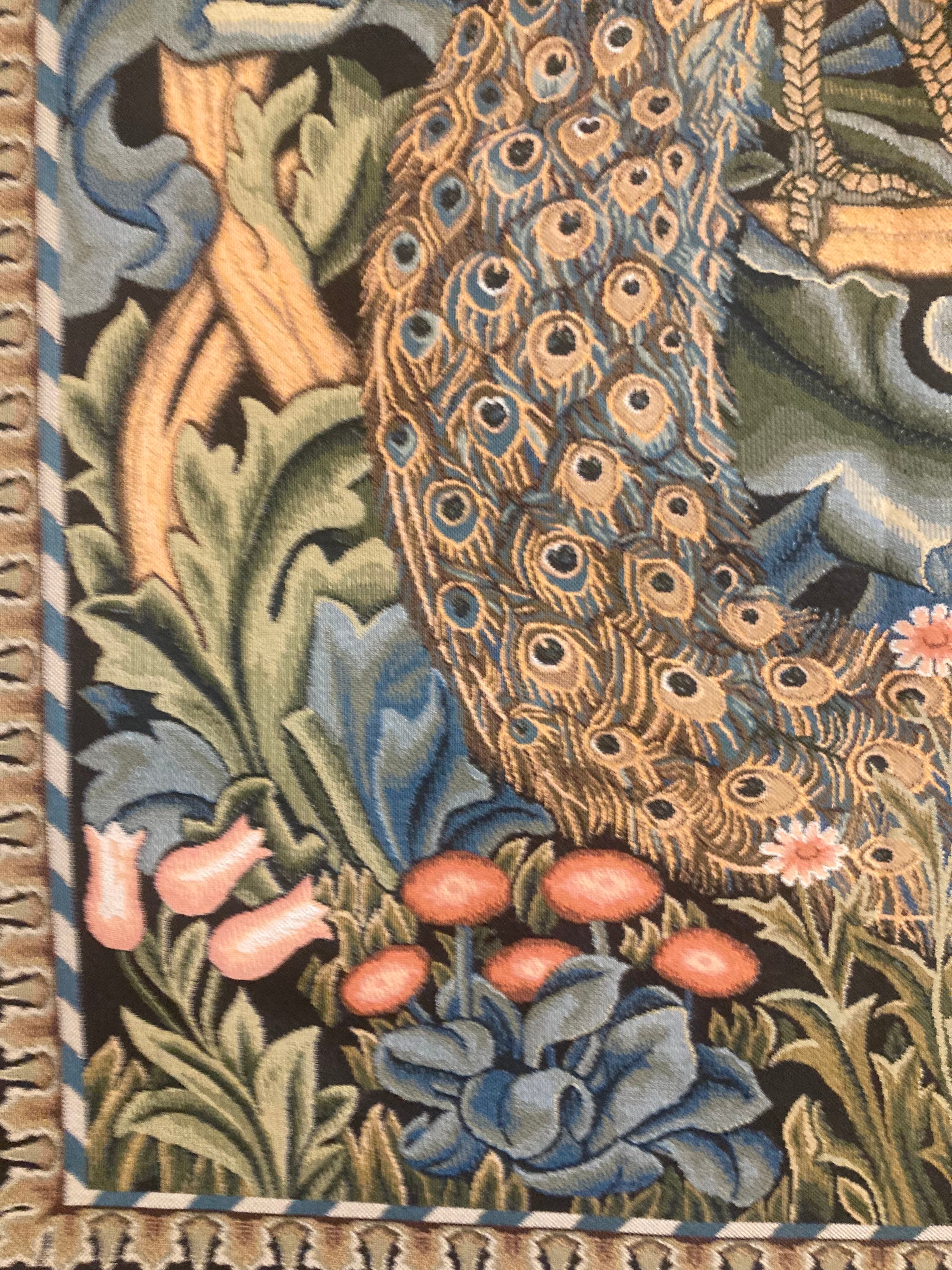 ウ*ー様 レア　Penny Nickel 迷彩柄 中古 Peacock in Secret Garden William Morris Unfinished Tapestry Fabric
