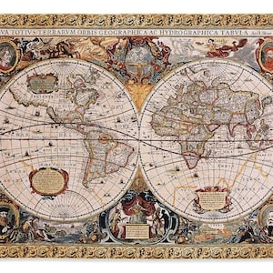 Tapeçaria de mapa antigo para pendurar na parede 100% algodão jacquard americano tecido grande mapa arte de parede NÃO IMPRESSO decoração de interior clássica feito nos EUA 53" x 67"