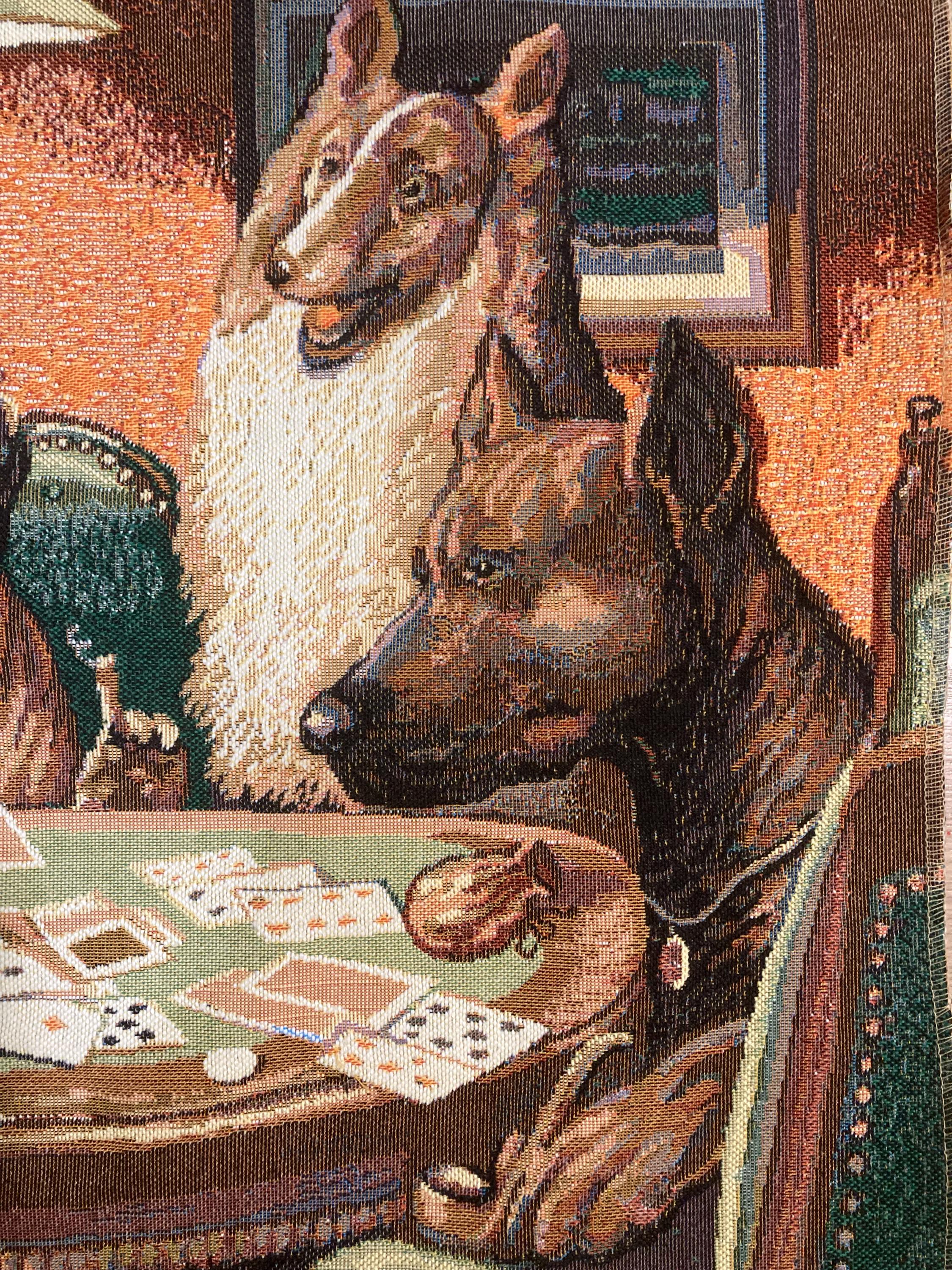 犬がトランプをするポーカータペストリー ポーカーをする犬 クーリッジ