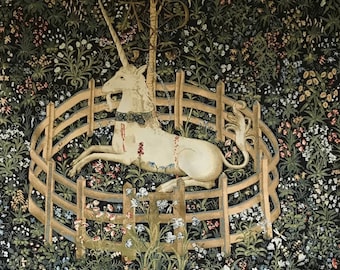 Unicorn in captivity tapestry for sale hotsell