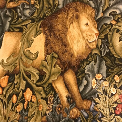 William Morris Art Lion Large Tapestry Wall Hanging Hare Pheasant