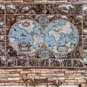 Contemporary Wall Art Map of the World Textile Wall Art Map Tapestry Wall Hanging Large Tapestry Wallhanging Oversized Wall Hanging 82"x52"