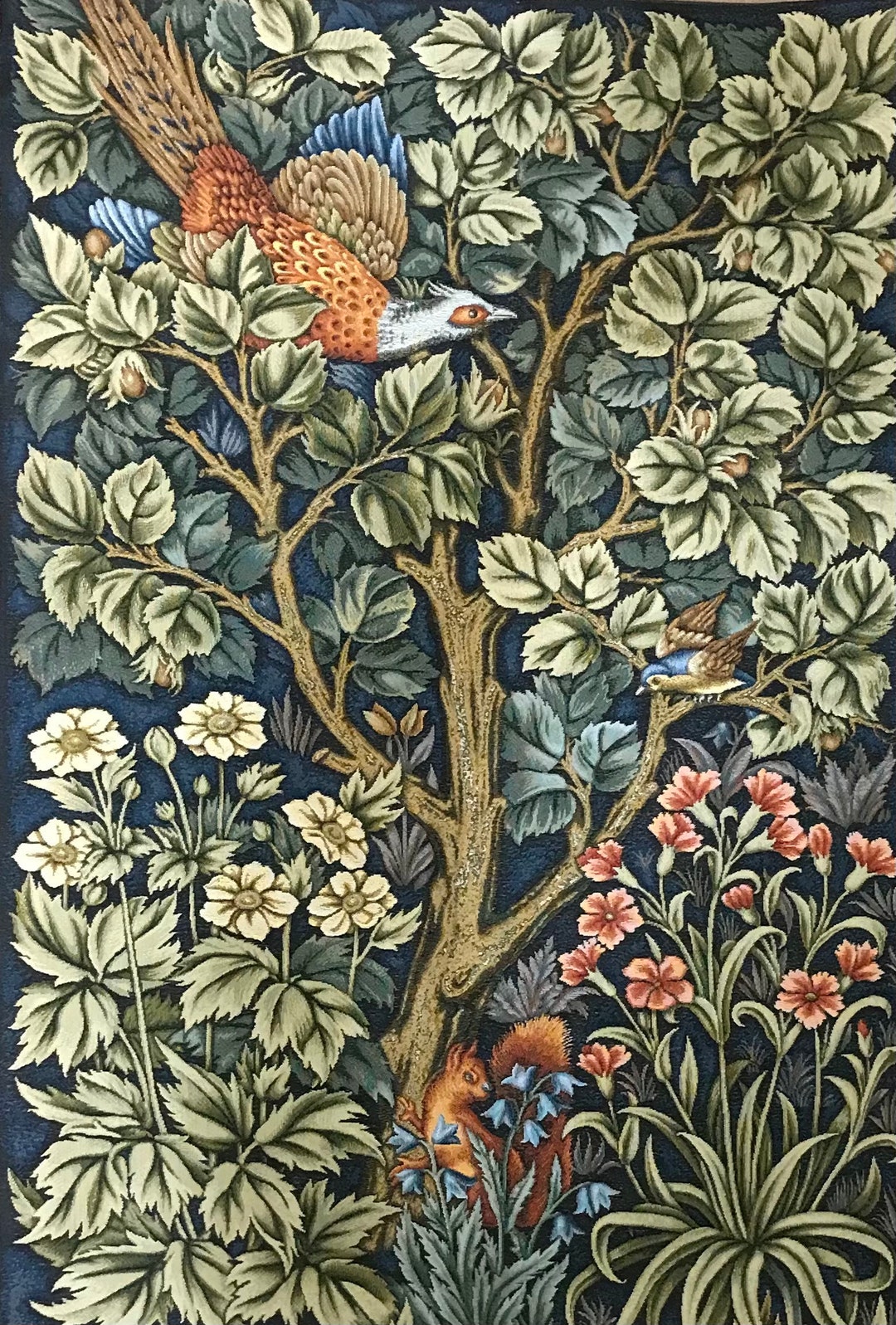 William Morris sierkussen Strawberry Thief Blue - De Kussenwinkel