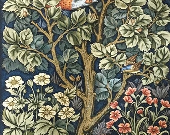 William Morris Art Tapestry Wall Hanging Forest Creatures Animals Wood Squirrel Pheasant Bird Medieval Verdure NOT PRINT 28"x44" / 70x110cm