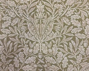 William Morris Upholstery Tapestry Fabric Textile Oak Wood Olive European Jacquard Woven for Furniture Home Decor Sewing 70"/175cm Width