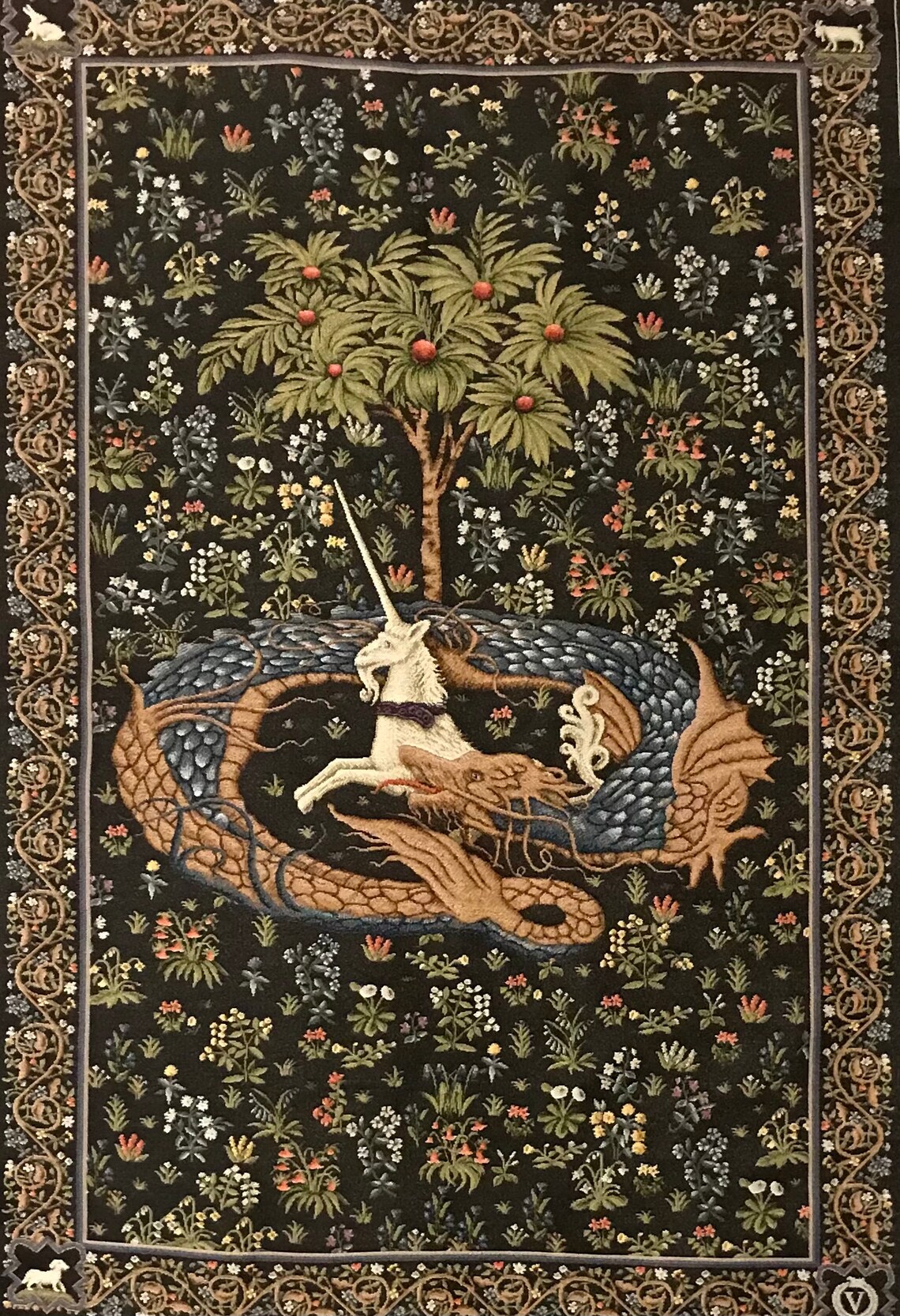 Medieval Tapestry Wall Hanging Unicorn in Captivity Captured Etsy