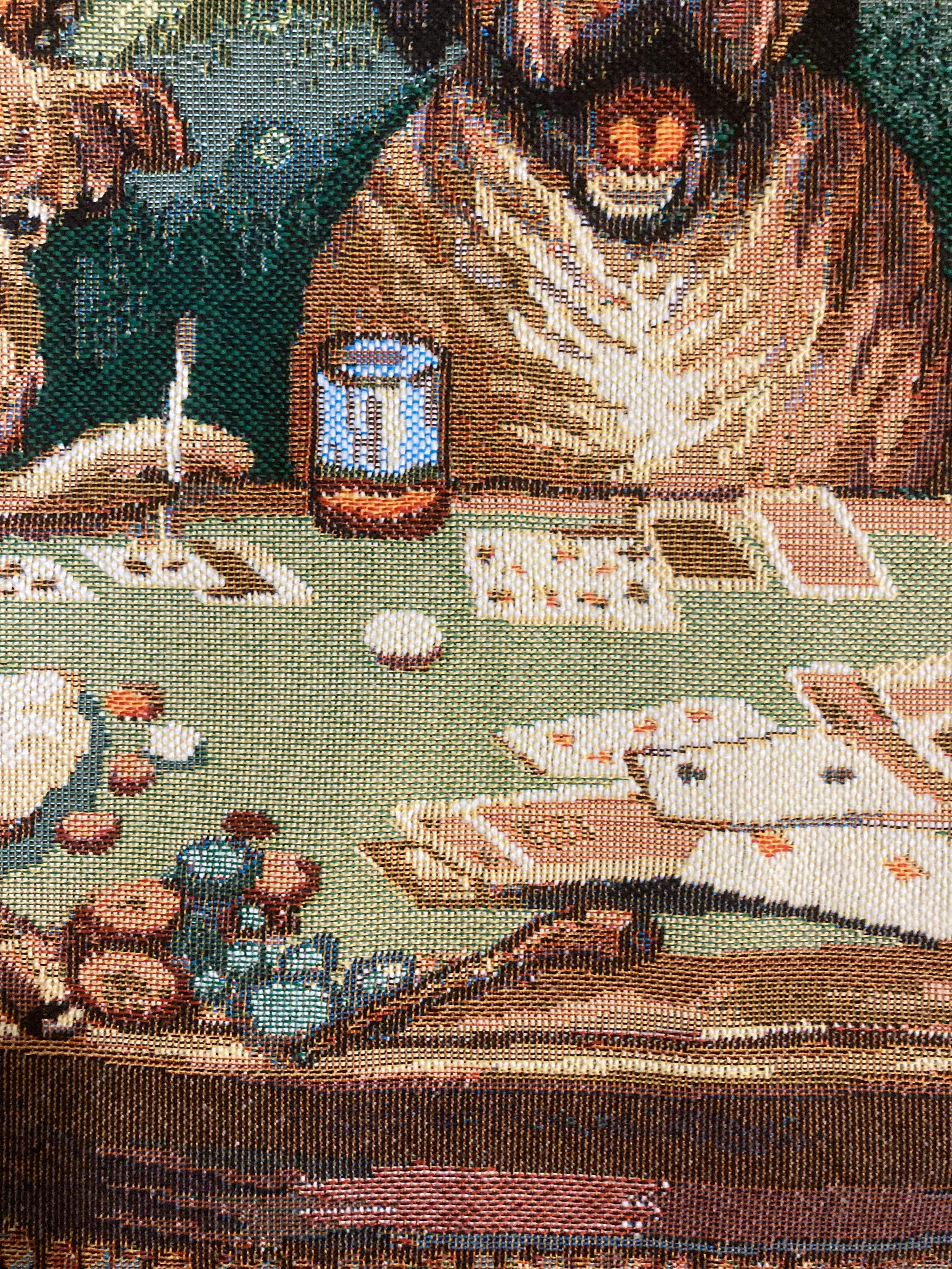 Tapisserie Vintage Chiens Jouant Au Poker - Tissée, Déco Murale 183x122 Cm