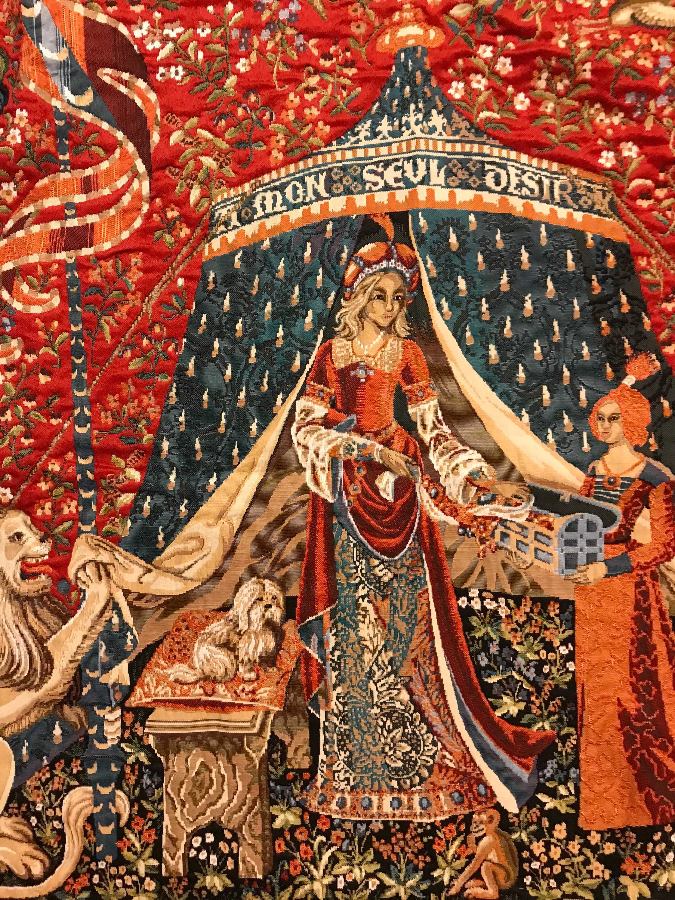 Lady and Unicorn A Mon Seul Desir Lady Unicorn Large Tapestry to My Only Will Medieval Victorian Art Decor Cluny Museum Home Decor 58 X 38 Etsy Canada