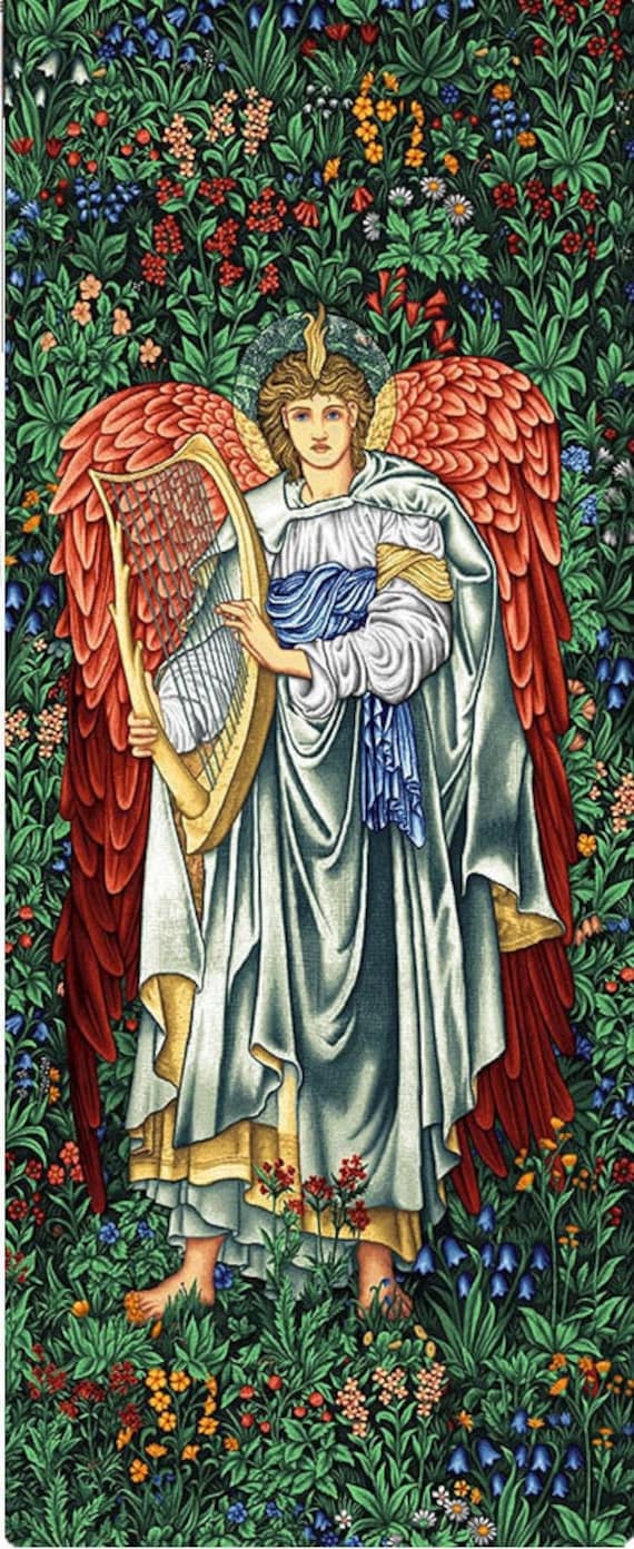 絵画 ANGEL William Morris Wall Art Angeli Laudantes Ancient Musician With