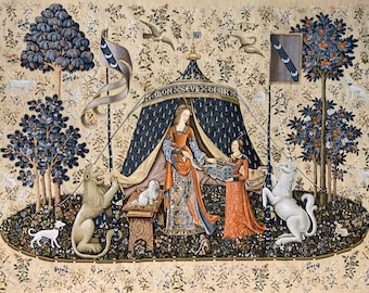 貴婦人とユニコーンのタペストリー壁掛け：中世美術館の美術 - Etsy 日本