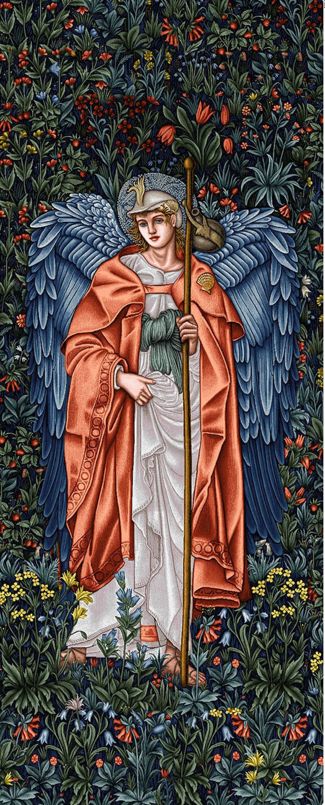 Angel Angeli Laudantes Minstrel Medieval Tapestry Wall Hanging