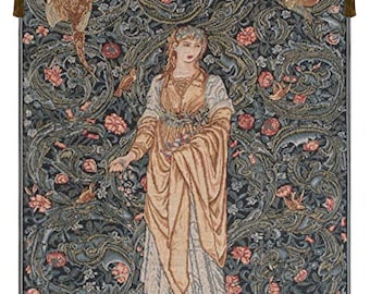 Flora Classic William Morris Tapestry Wall Hanging Belgian Woven W19"x H25"