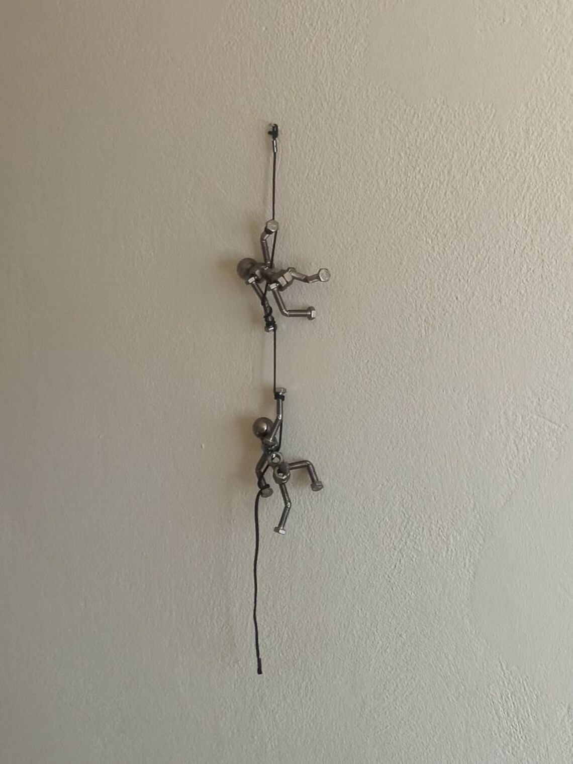 ROPE HANGING FIGURINES/ Metal Wall Sculpture / Climbing Etsy