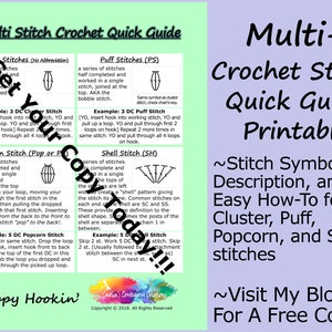 Multi Crochet Stitch | Printable Quick Guide