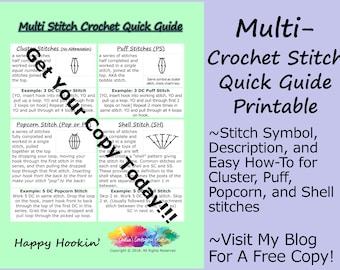 Multi Crochet Stitch | Printable Quick Guide