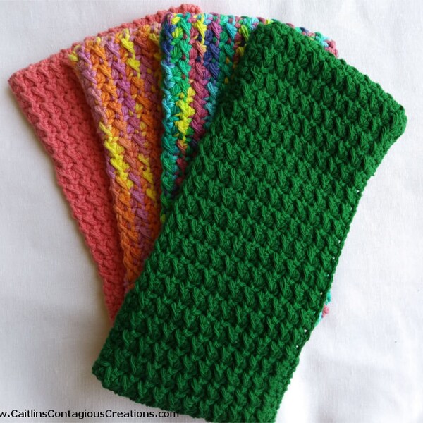 crochet pattern crunch moss stitch swiffer sweeper pad resuable cover tutorial