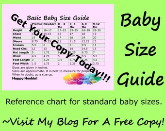 Baby Size Guide | Crochet Printable PDF