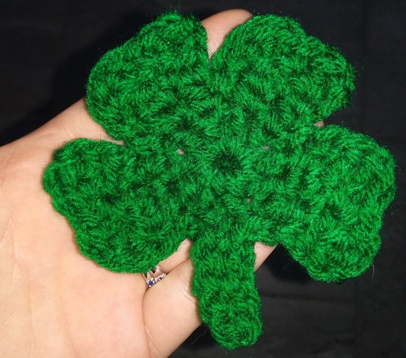Shamrock crochet pattern, crochet leaf, clover crochet appli