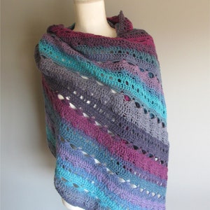 Greek Goddess Wrap Crochet Pattern Easy Fun Rectangle Prayer Shawl Design image 2