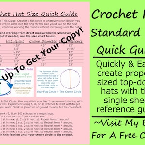Hat Size Guide | Crochet Printable PDF