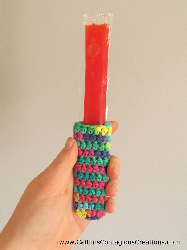 Easy Ice Pop Cozy Crochet Pattern Freezer Popsicle Holder for Summer