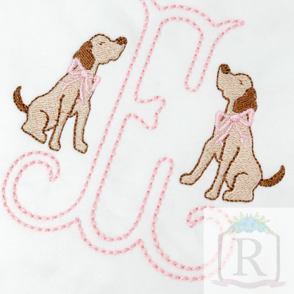 Mini Preppy Pointer Dog Machine Embroidery Design